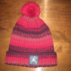 Jordan Air beanie/toboggan cap red Pom Pom Youth